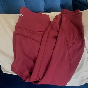 LULULEMON LEGGINGS (maroon colored!)
